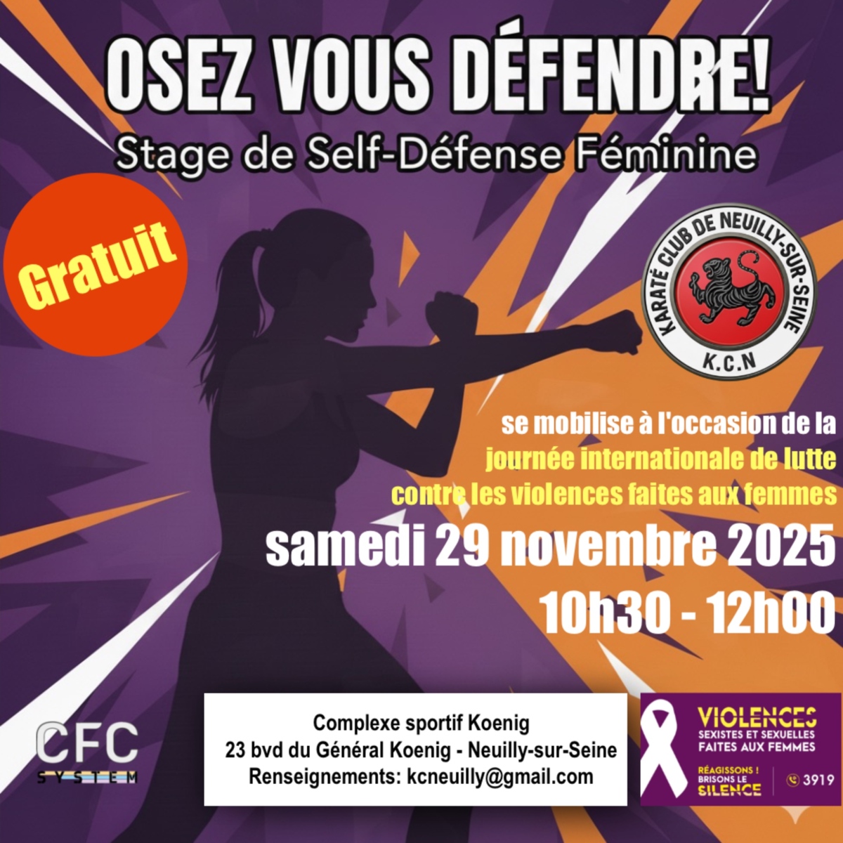 Stage gratuit Self-défense féminin